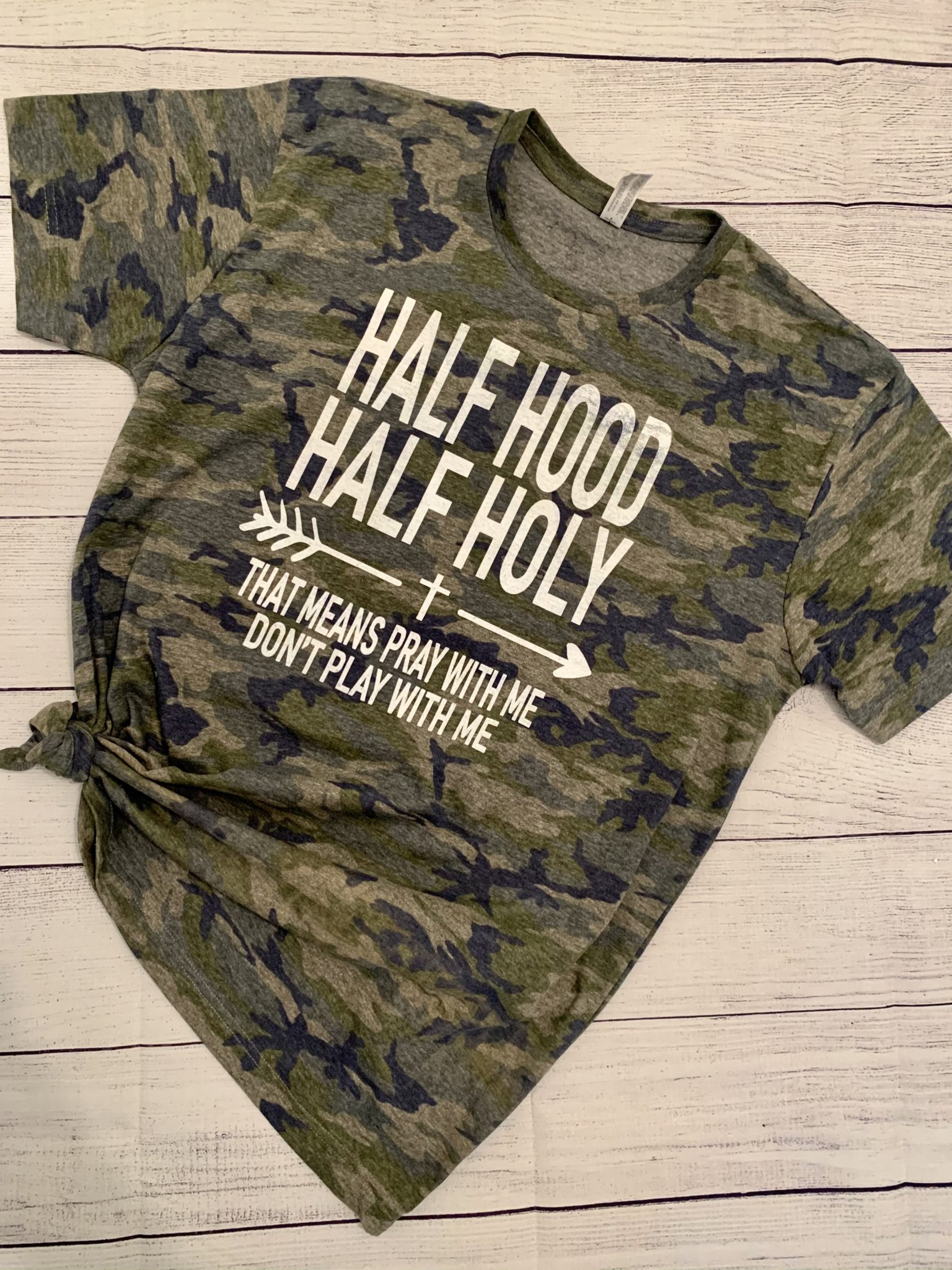 Half Holy Half Hood Camo Tee Wicked Stitch Wichita Kansas